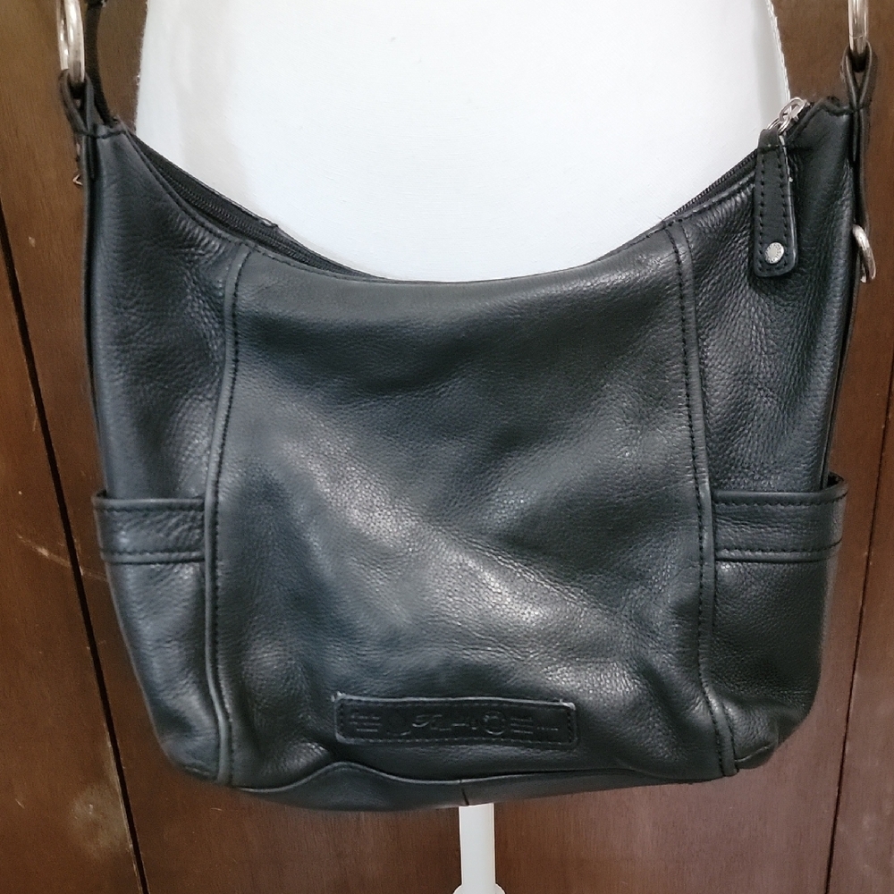 Fossil Genuine Pebbled Black Leather Crossbody Bag